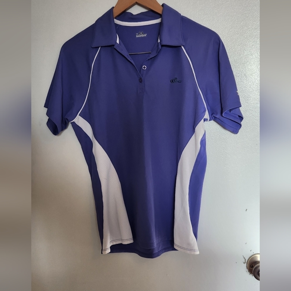 Under Armour Women's Purple and White Short Sleeve Golf Polo